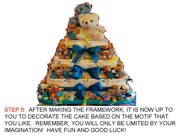 Square diaper cake