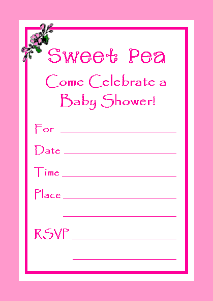 sweet pea invitation