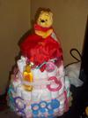 Finished cake with Pooh Plush topper