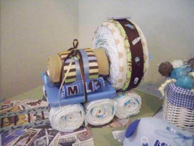 Diaper Cake on Train Diaper Cake