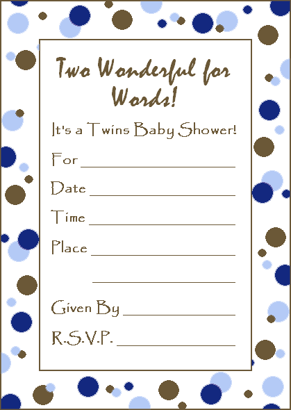 Twin baby boy invitations
