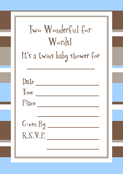 twins baby shower invitations
