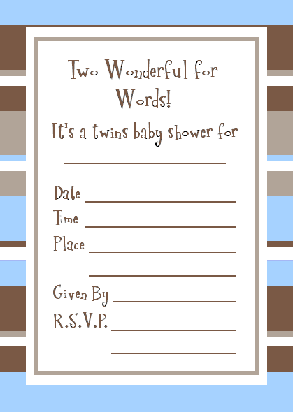 twin baby shower invitation