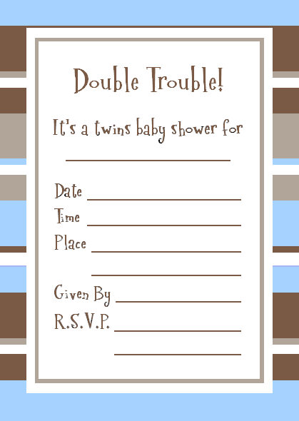 Twin Baby Shower Invitation