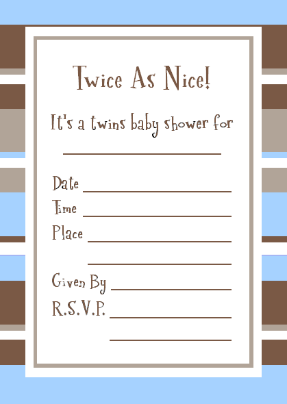 twins baby shower invitation