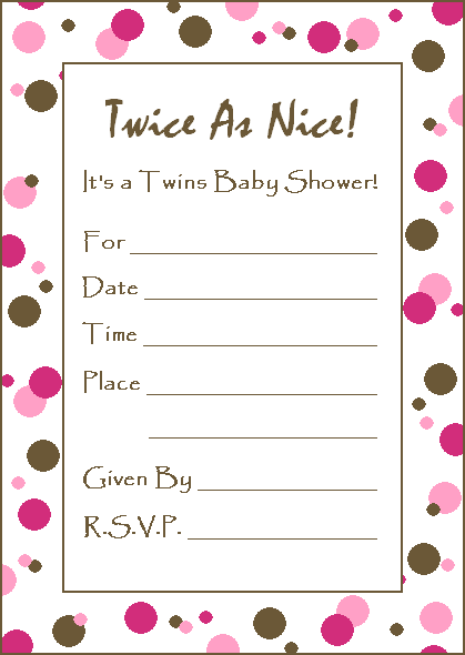 twin girl baby shower invitation