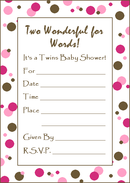 twin baby shower girl invitations