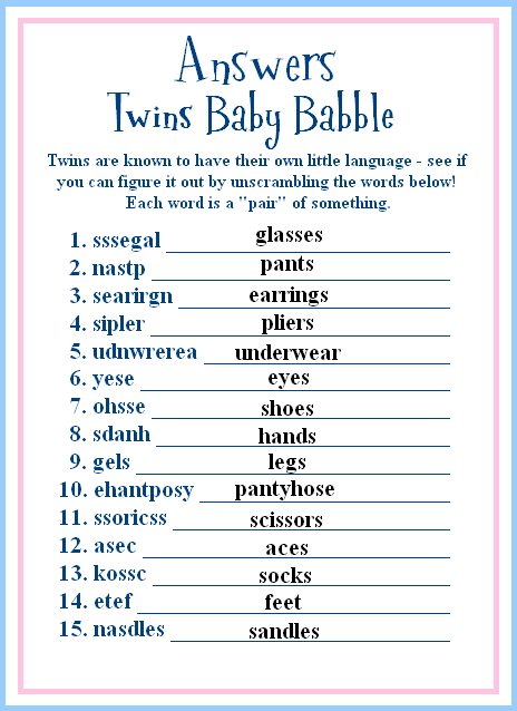 Baby Shower Games