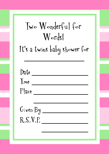 twin baby shower invitations