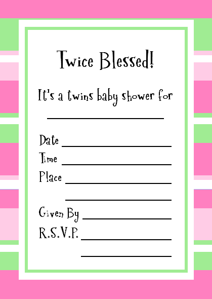 Girl twins baby shower invitation Girl twins baby shower invitation