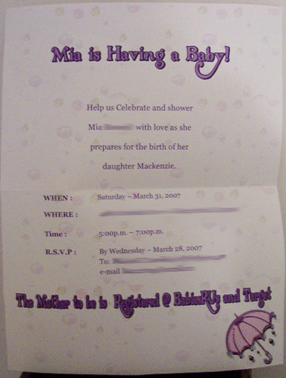 sweet baby shower invitation