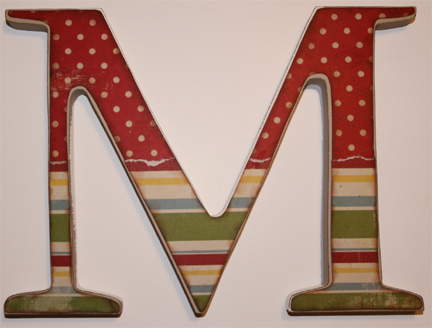 decorative wooden letter