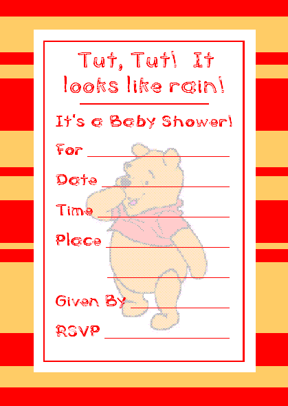 pooh baby shower invitations