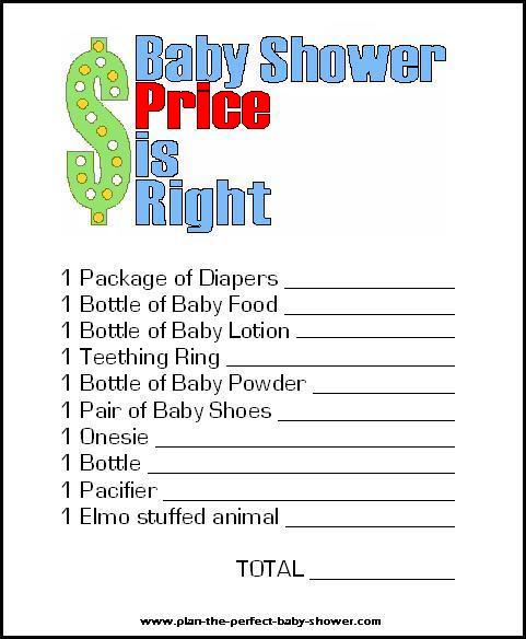 price is right baby shower game price is right baby shower game