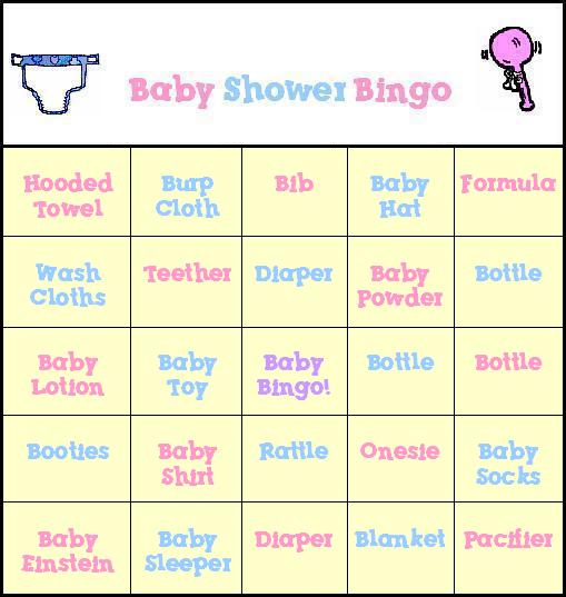 Free Baby Shower Bingo