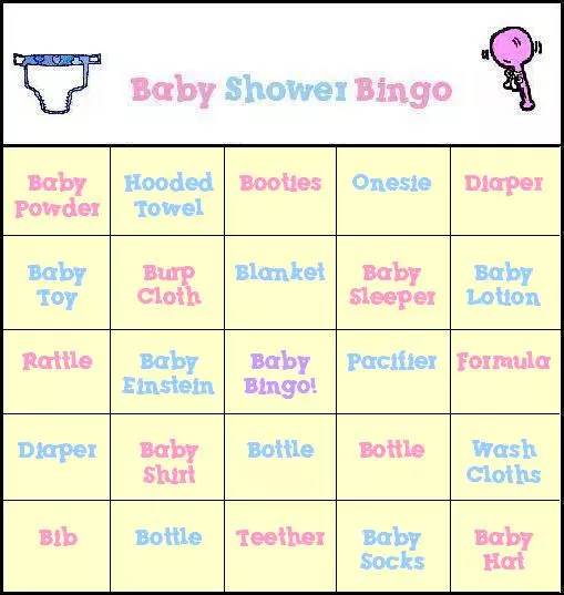 Free Baby Shower Bingo Free Baby Shower Bingo