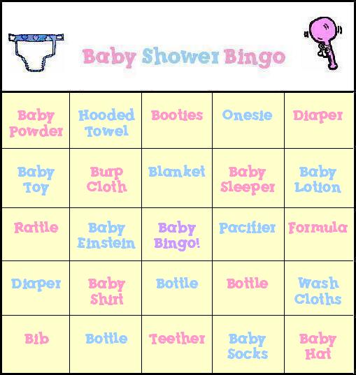 Free Baby Shower Bingo