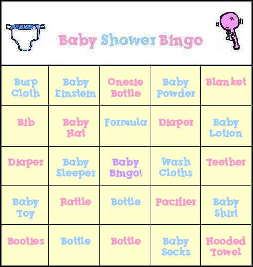 Free Baby Shower Bingo