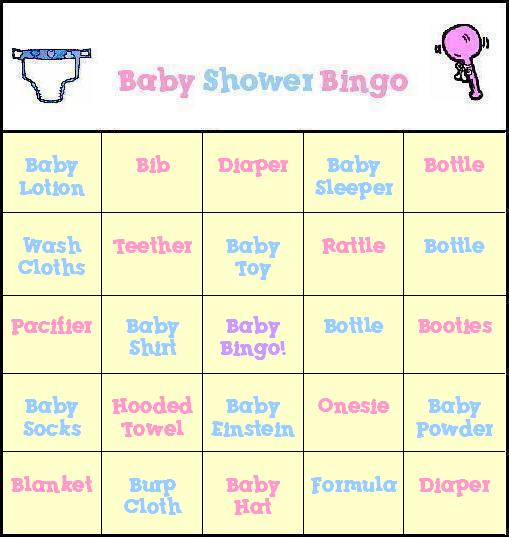 Free Baby Shower Bingo