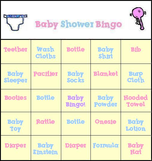 Free Baby Shower Bingo