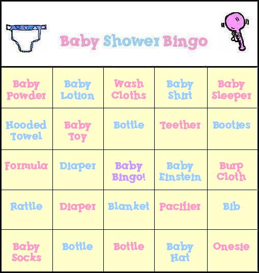 Free Baby Shower Bingo