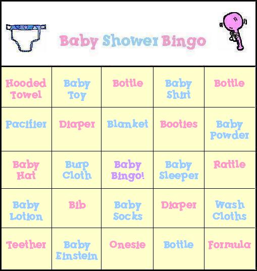 Free Baby Shower Bingo