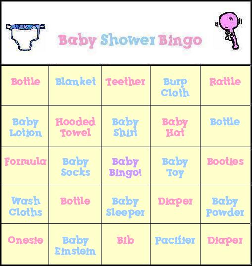 Free Baby Shower Bingo