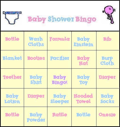 Free Baby Shower Bingo