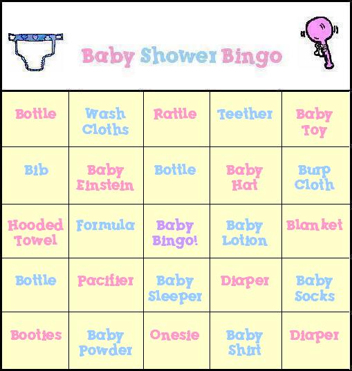 Free Baby Shower Bingo