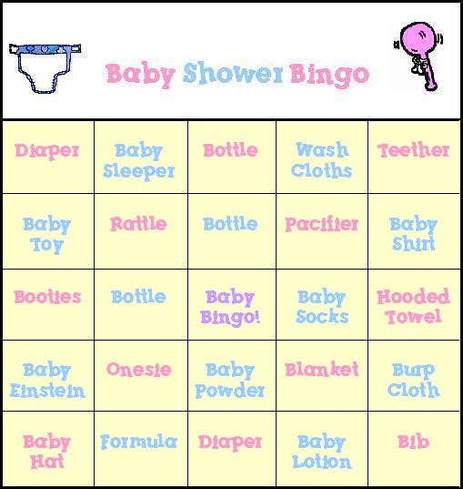 Free Baby Shower Bingo