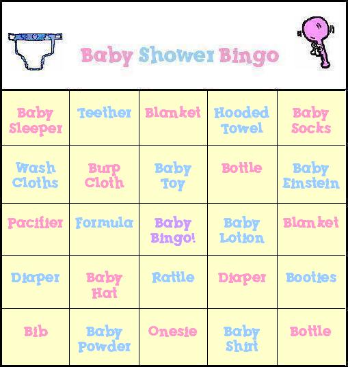 Free Baby Shower Bingo