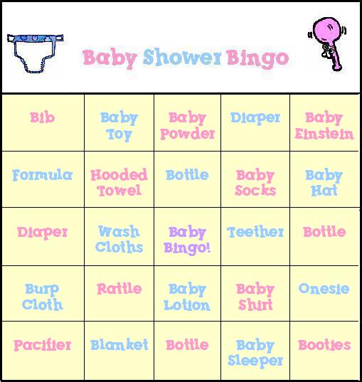 Free Baby Shower Bingo