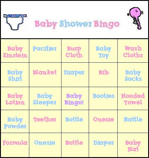 Free Baby Shower Bingo