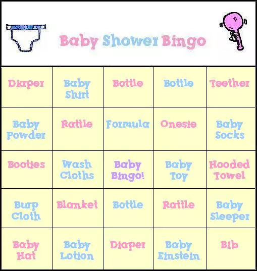 Free Baby Shower Bingo Free Baby Shower Bingo