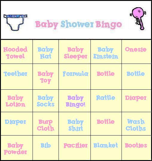 Free Baby Shower Bingo