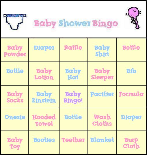 Free Baby Shower Bingo