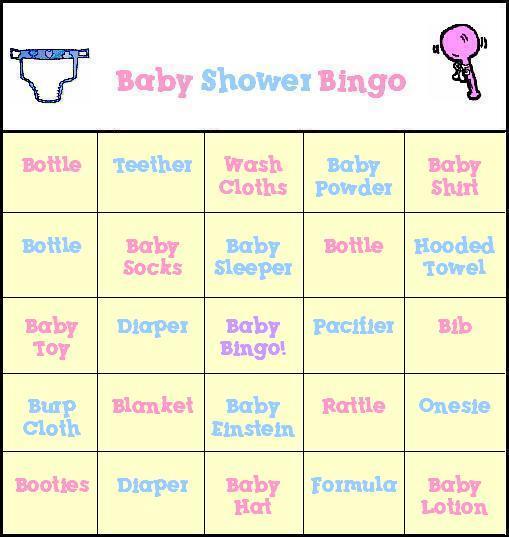 Free Baby Shower Bingo