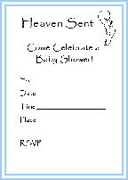 Angel baby shower invitations