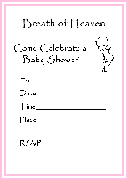 Breath of Heaven shower invitations