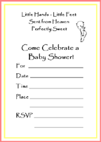 Angel poem baby shower invitations