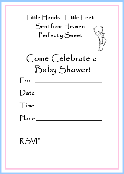 Angel baby shower invitations