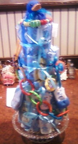 Baby Blue Diaper Cake