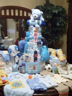 Baby Blue Diaper Cake