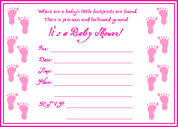 Baby Shower Footprint Invitation Baby Shower Footprint Invitation