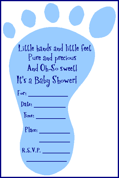 Baby Shower Footprint Invitation Baby Shower Footprint Invitation