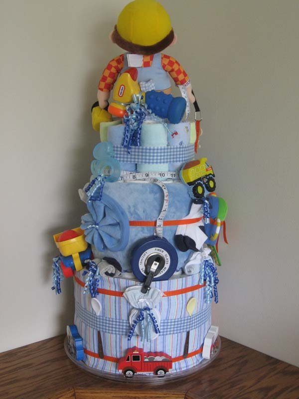 under Construction diaper cake