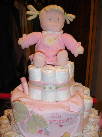 Butterfly diaper cake