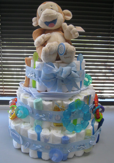 Monkey diaper cake