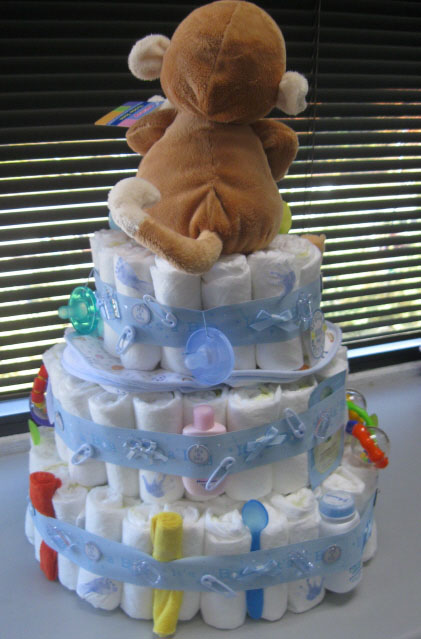 Monkey diaper cake picture