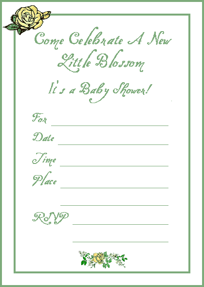 Baby Shower Flower Invitation Baby Shower Flower Invitation